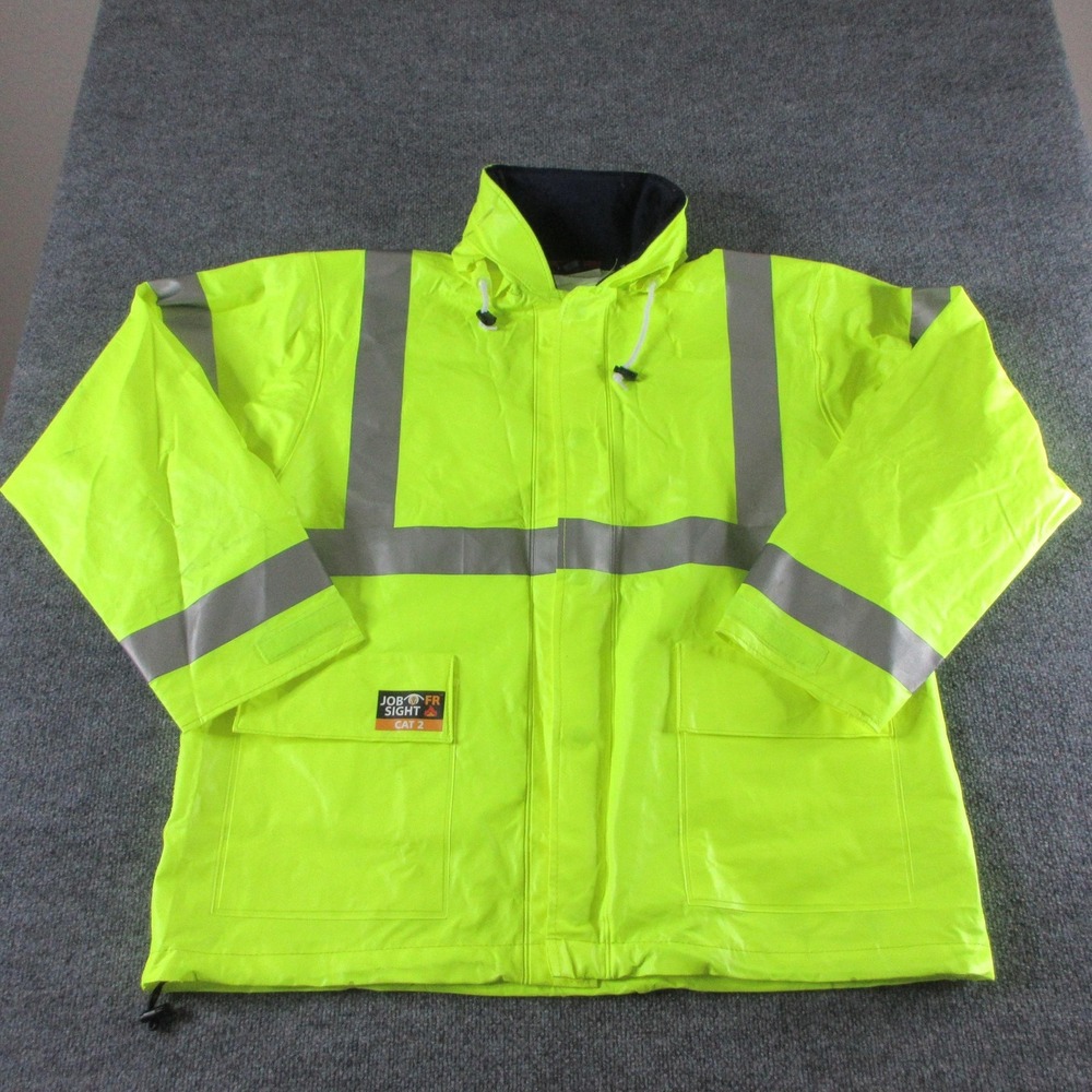 Tingley Jacket Mens XL Yellow Hi Vis FR Reflective Job Sight CAT 2 Workwear
